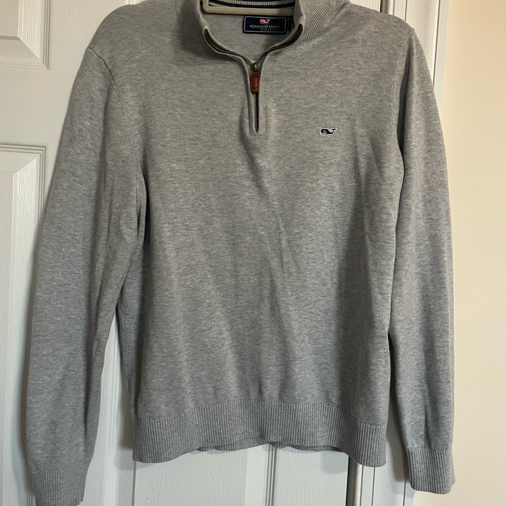 Men's Gray Half-Zip Sweater